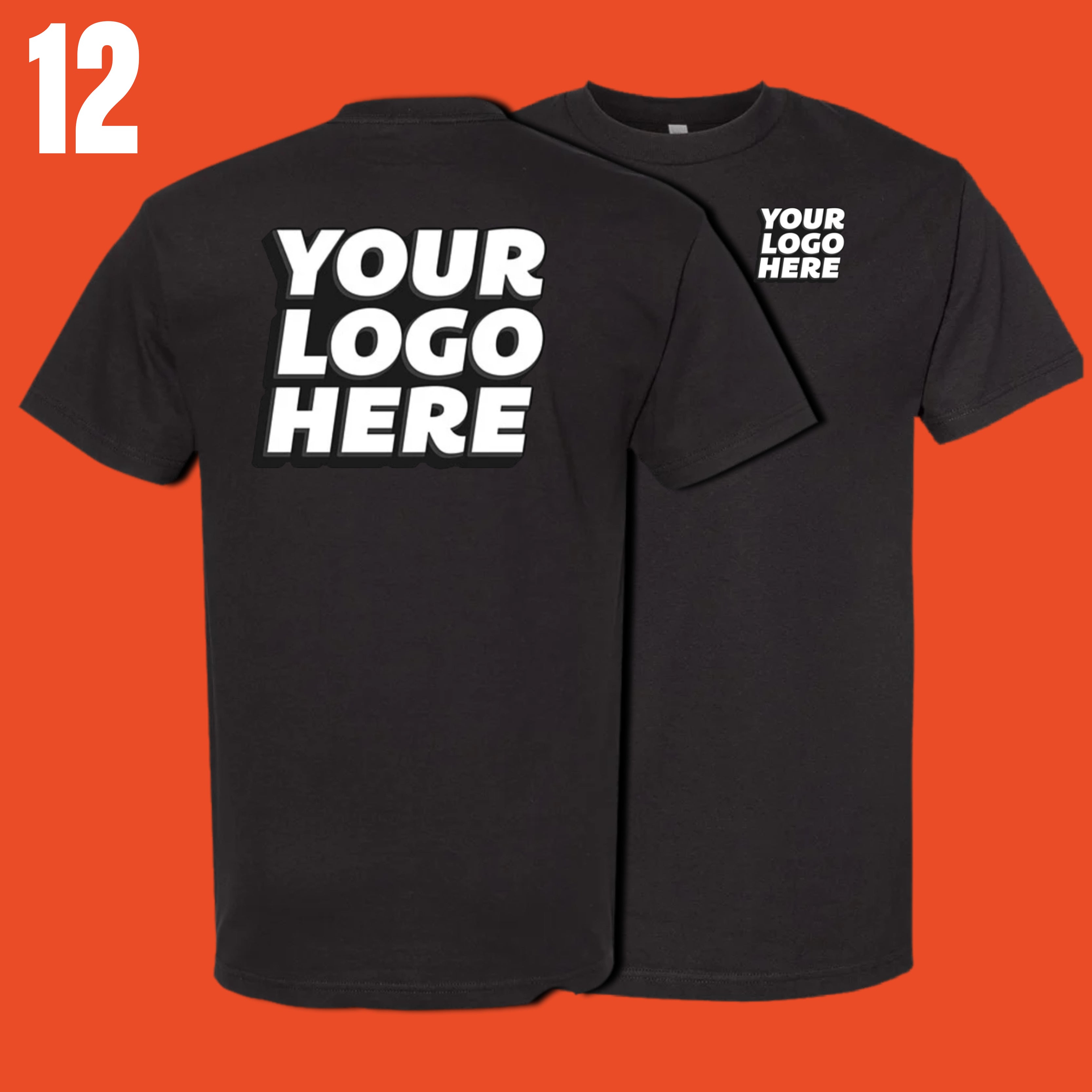 12 CUSTOM SCREEN PRINTED TEES